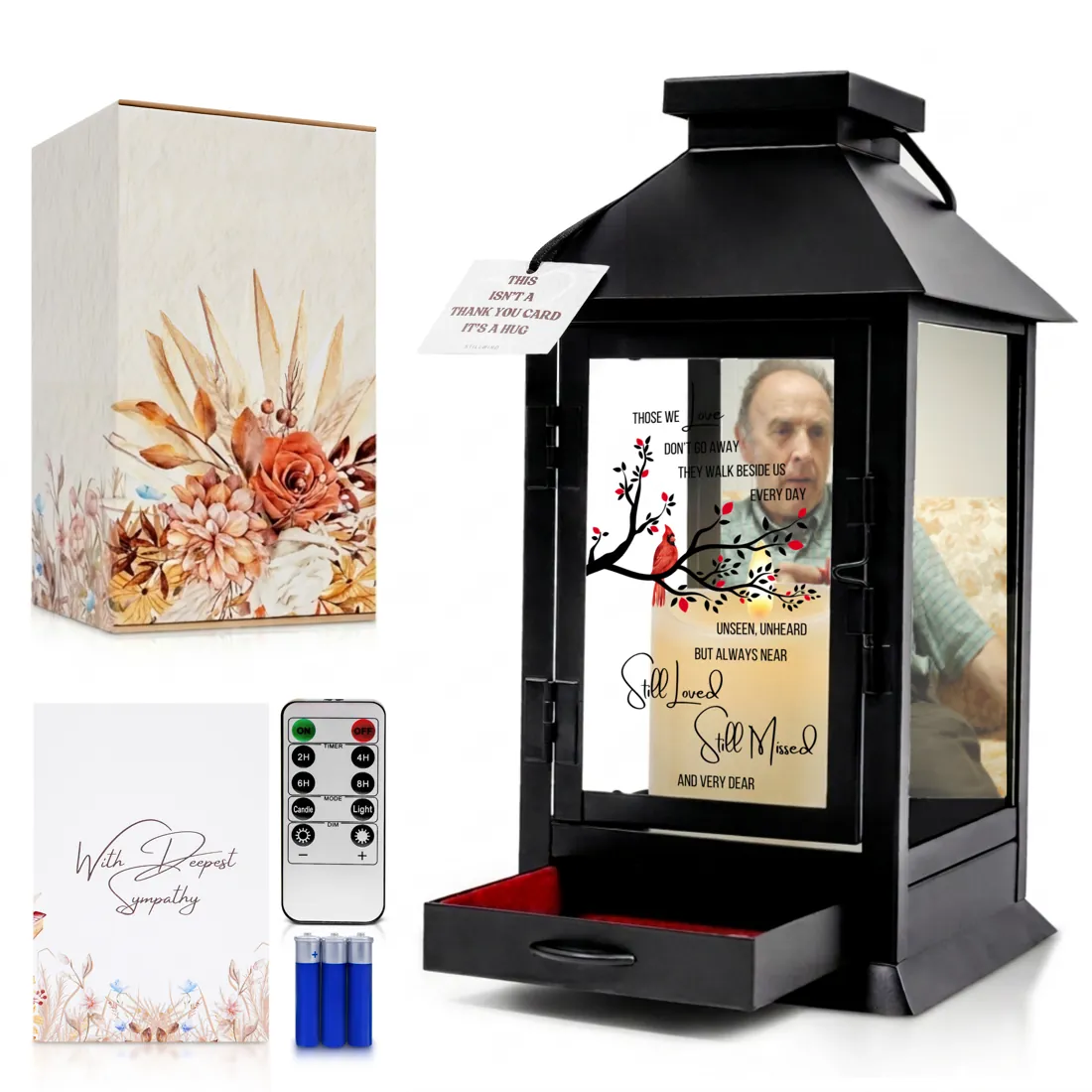 Metal lantern lantern, Those We Love design, black